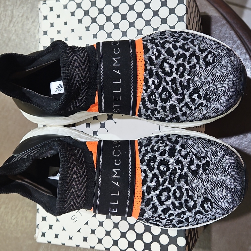 Stella McCartney Black and Orange Knit Sneakers